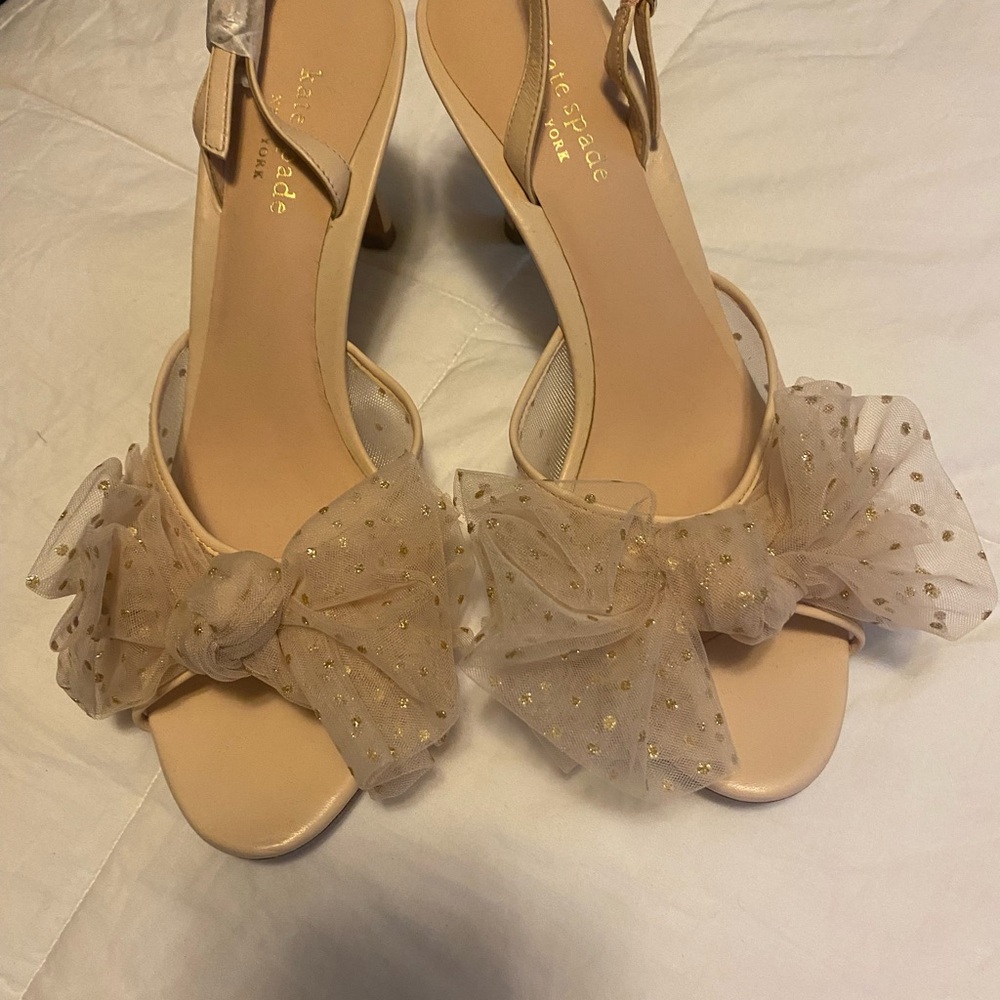 Kate Spade Gold Bow Heels